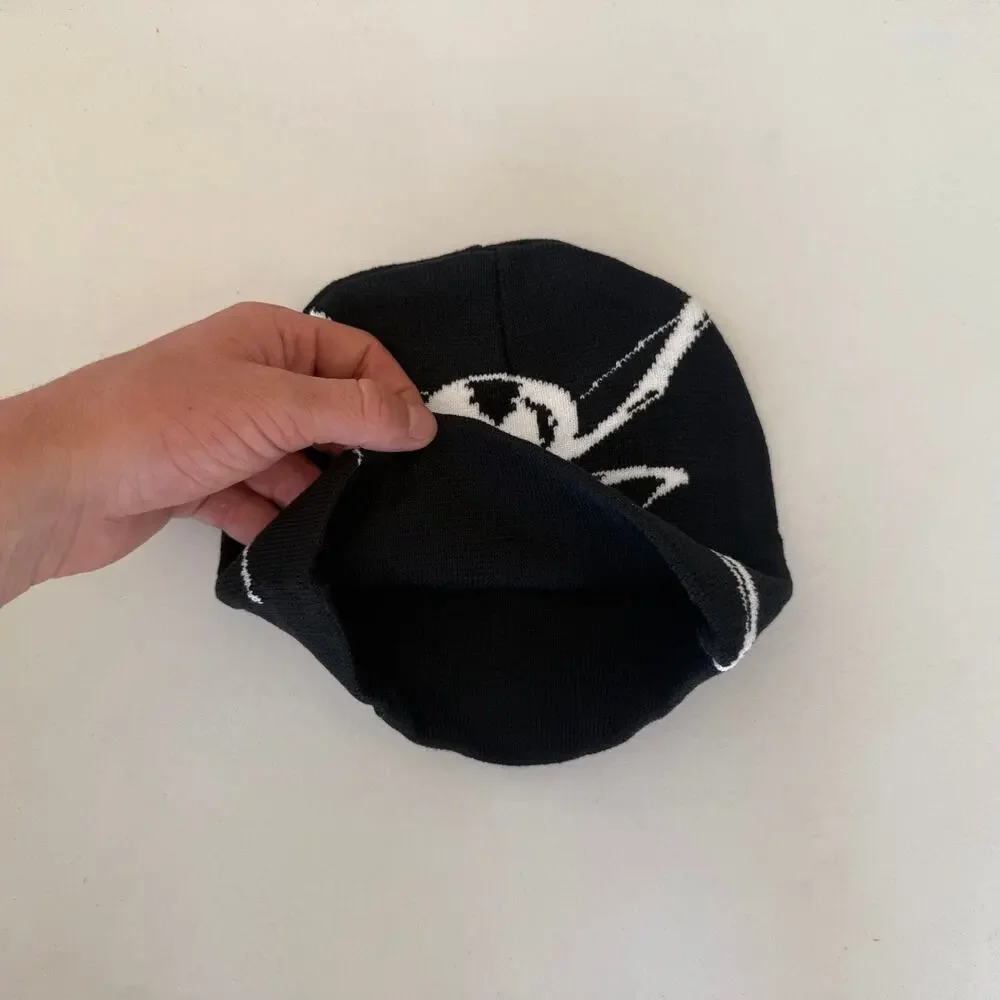 2000s grunge gothic punk black and white beanie - Picture 6 of 8